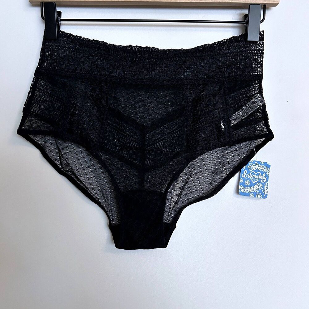 Free People High Waist Black Lace Briefs Undies